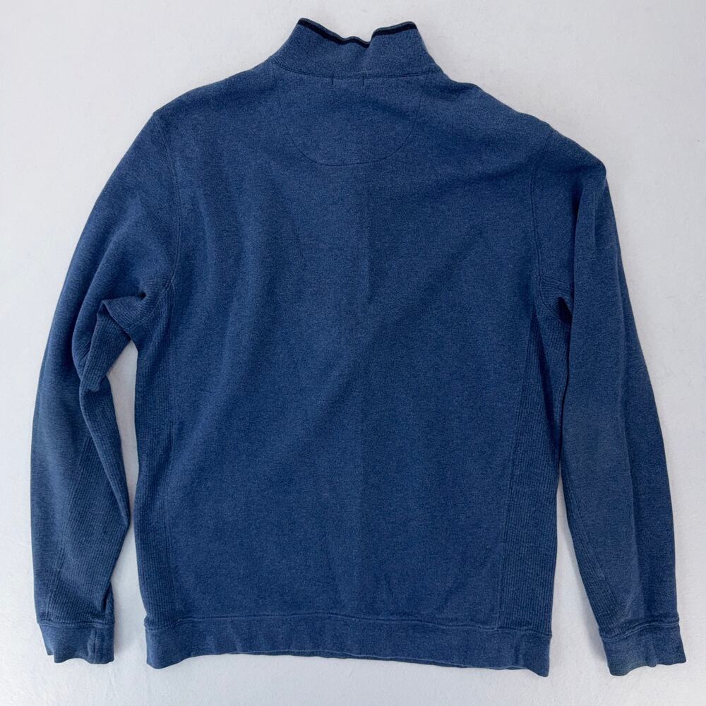 J.McLaughlin Mens Blue Pima Cotton 1/4 Zip Mock Neck Pullover Sweater Size M - Picture 14 of 15